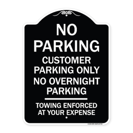 No Parking Customer Parking Only No Overnight Parking Towing Enforced At Your Expense Aluminum Sign